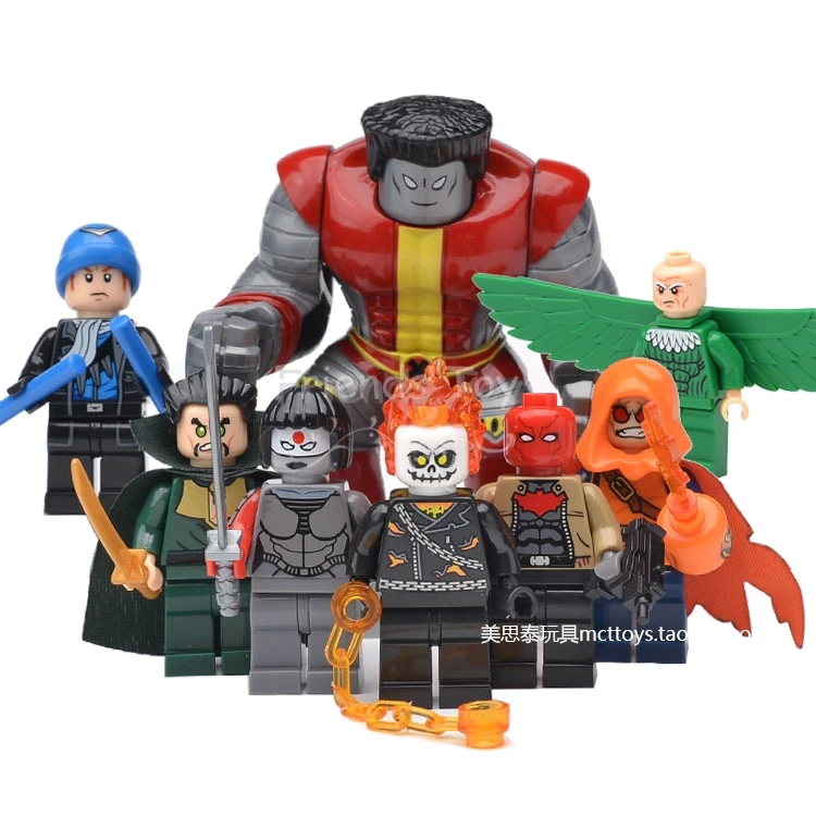

8pcs Colossus Katana Red Hood Captain Boomerang Ra's Al Ghul Ghost Ride Building Block Figure Toys Compatible With Lego
