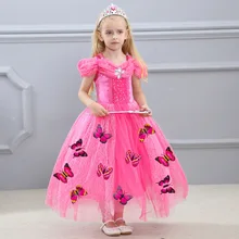 Платья принцессы Золушки Детский костюм 10 бабочек Pengpeng платье Снежная королева Одежда для Хэллоуина B43215CH