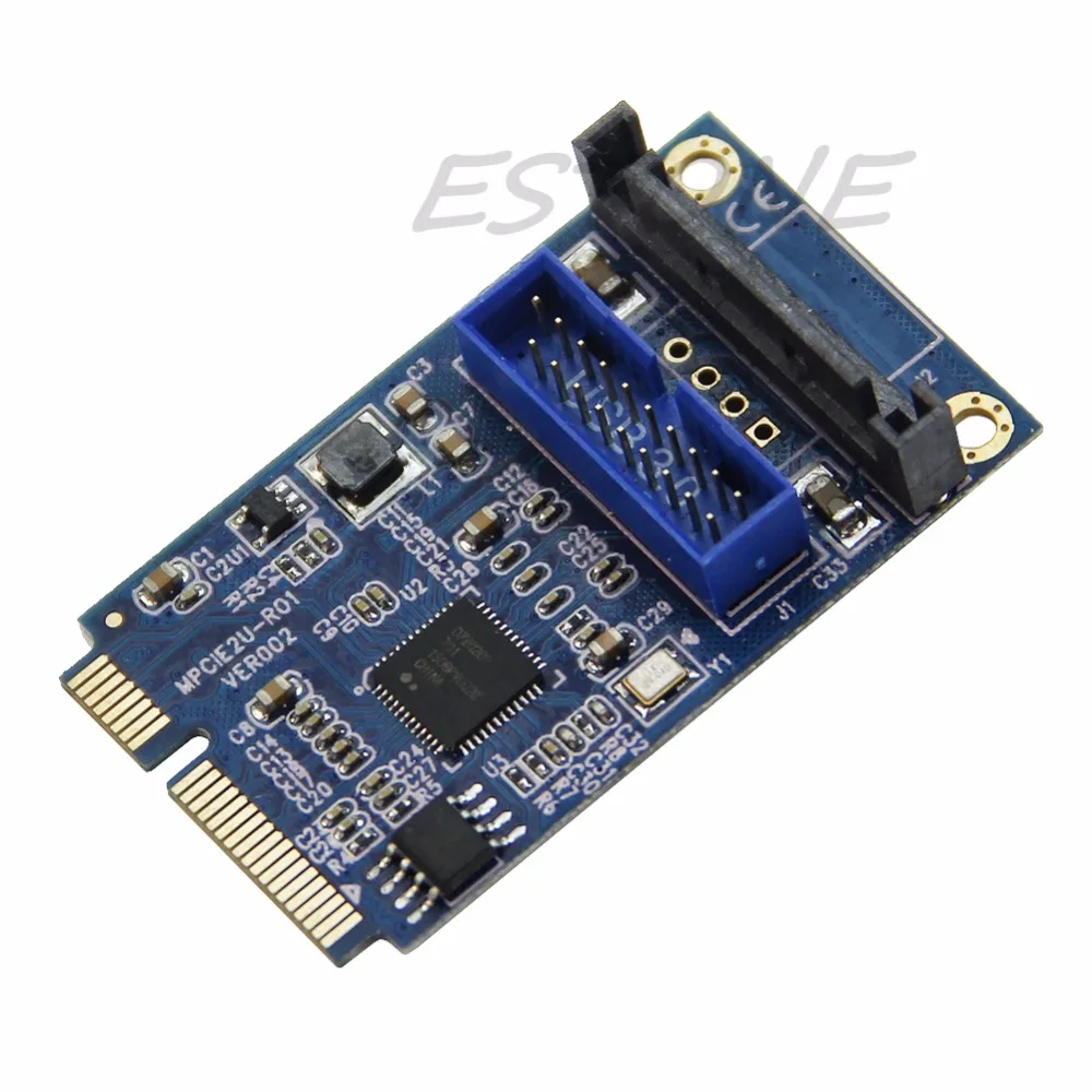 2018 Высокое качество Mini pci-e до 19-Pin USB 3.0 5 Гбит/с двойной SATA USB3.0 мини адаптер карты расширения