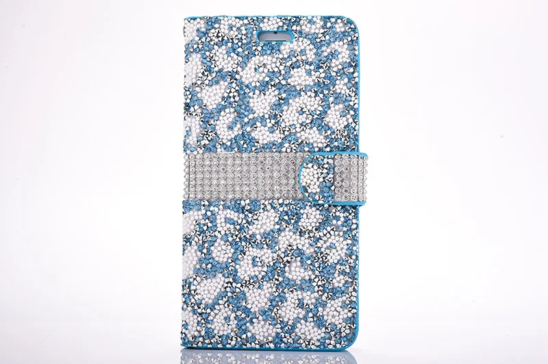 Leopard diamond rhinestone leather case iphone 6 6s 7 8 plus (7)