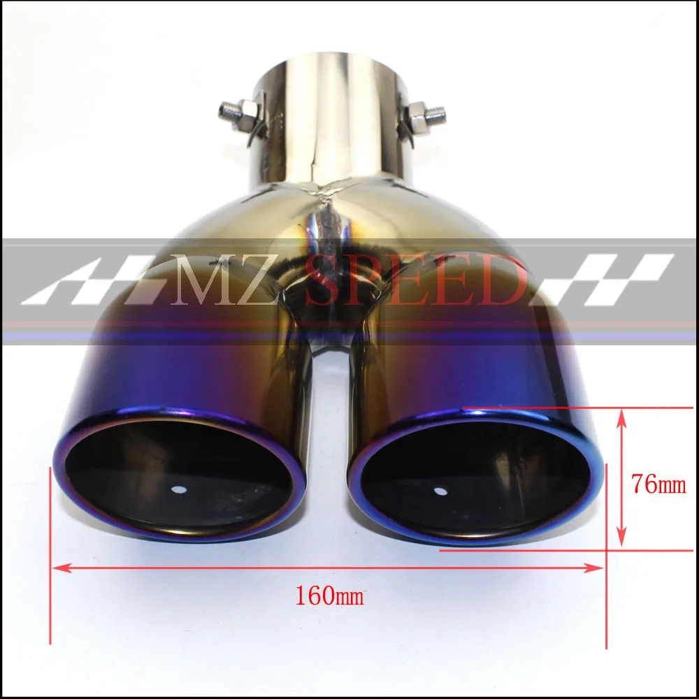 1 шт. Автомобильный Универсальный двойной чехол для автомобиля silenciador de Acero Inoxidable punta del escape tubo de escape Silenciador punta de la cola