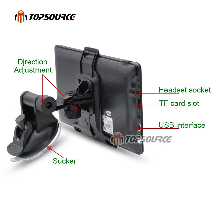 TOPSOURCE 7 дюймов HD Автомобильный gps навигатор WinCE 6,0 FM 8 Гб автомобиль грузовик gps Sat Nav карта обновление Россия/США/Испания/Франция