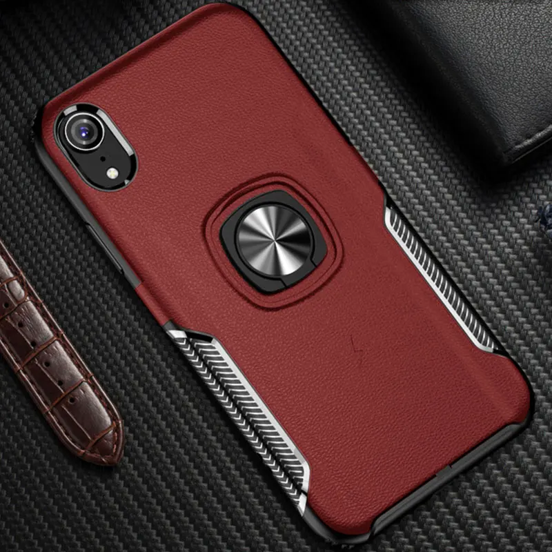 

For iPhone 11 Pro Max Case Finger Ring Stand Holder Anti-fall Case For iPhone 6 7 8 6s plus XR XS MAX Silicone PC Back Cover