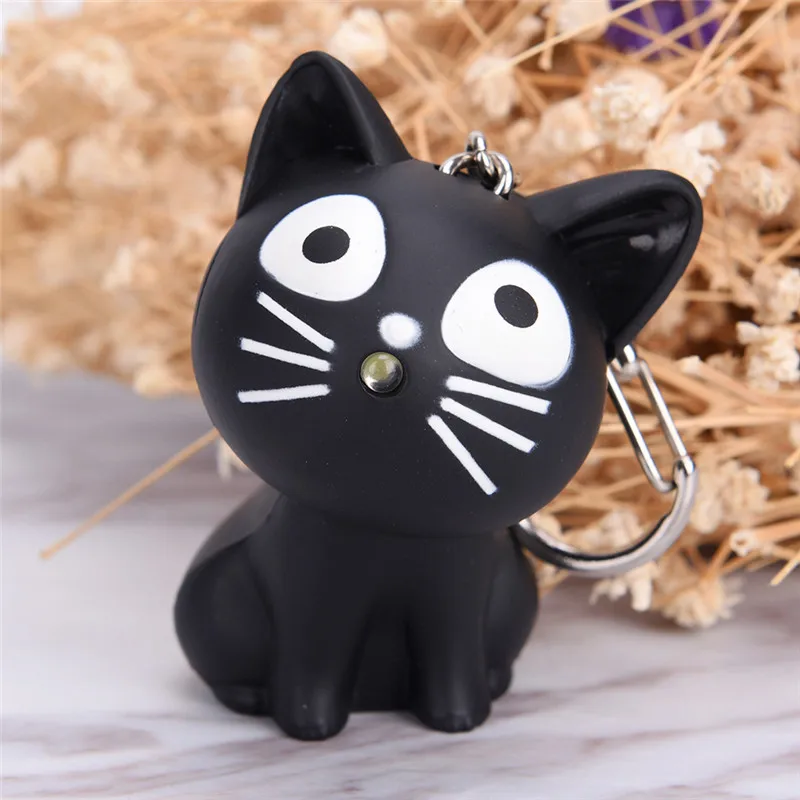 Милый брелок с изображением сыра кота со звуком Мяу kawaii LED детский подарок
