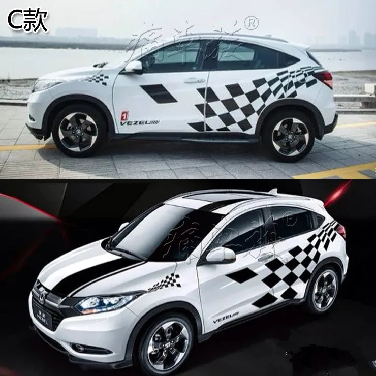 Наклейка на юбку для Honda Vezel XRV HRV BA063|sticker for honda|for hondacar line sticker |