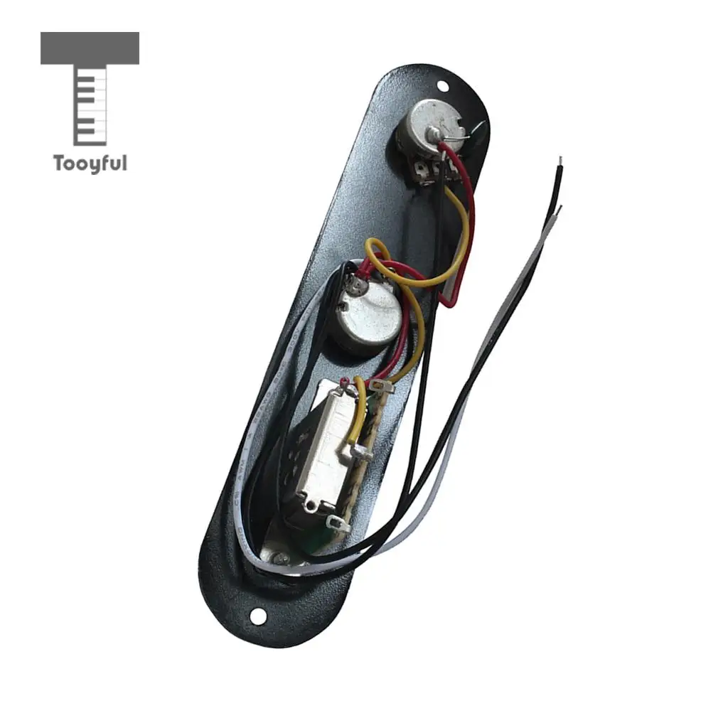 Tooyful Loaded 3 Way Switch Wired Control Plate For Completely Wired Telecaster Guitar Accessories Black