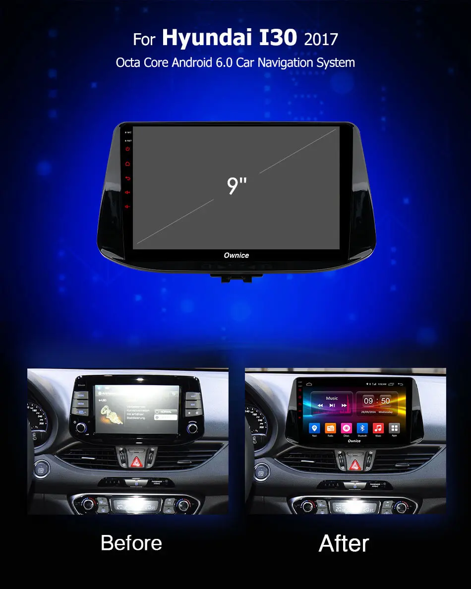 Top Ownice K1 K2 K3 K5 K6 DSP 360 panorama Android 9.0 Octa 8 Core for Hyundai i30 2017 2018 Car DVD Player Navi GPS Radio 4G LTE 4