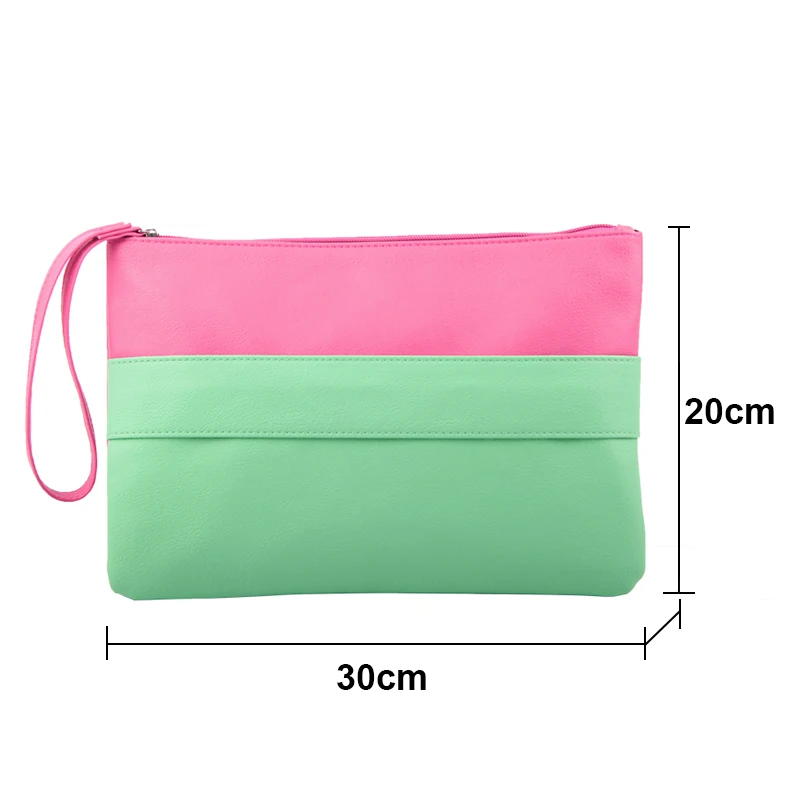  Candy Color Leather Women Bag Day Clutches Handbag Bolsa Feminina Wristlets Bags Ladies Casual Patc - 32660043507