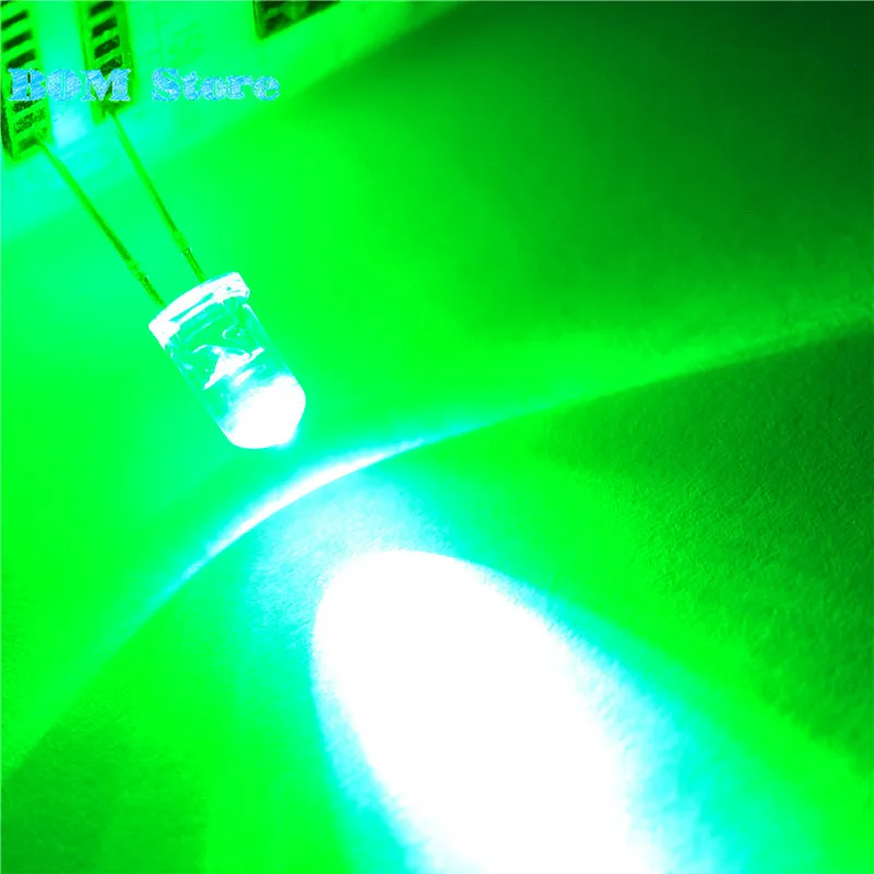 100pcs Super Bright 5mm Round UV green Led Emitting Diode F5 LED light for DIY lights_