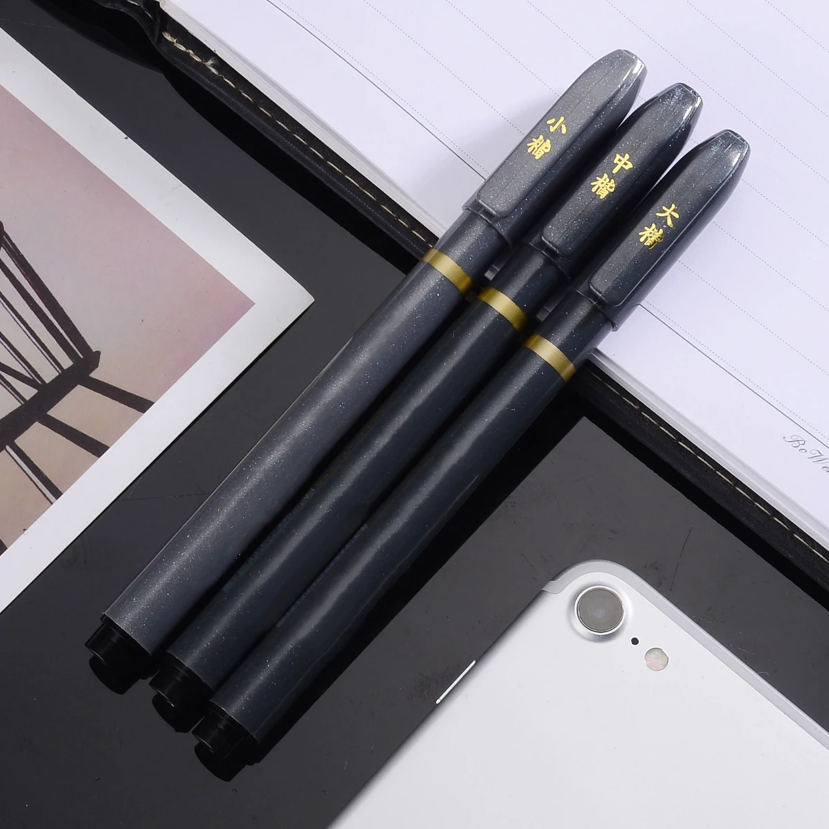 3pcs Fine Fiber Chinese Japanese Calligraphy Brush Pen Large/Medium/Small For Nib Calligraphy Signature Nominations Painting