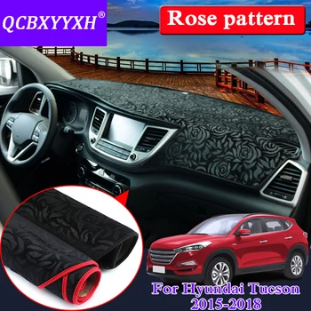 

Car Styling Anti-slip Mat For Hyundai Tucson 2015-2018 RHD&LHD Silicone Rose Pattern Dashboard Mat Protective Pad Shade Cushion