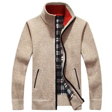 2018 Men's jacket Autumn Winter Warm Cashmere Wool Zipper jackets Pullover Man Casual Knitwear Sweaters coat Plus Size M-4XL