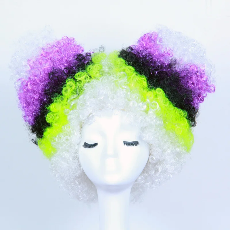 Парик для Хэллоуина с большими цветными волнами 20 шт.|wig pink|wig wigwig black white |
