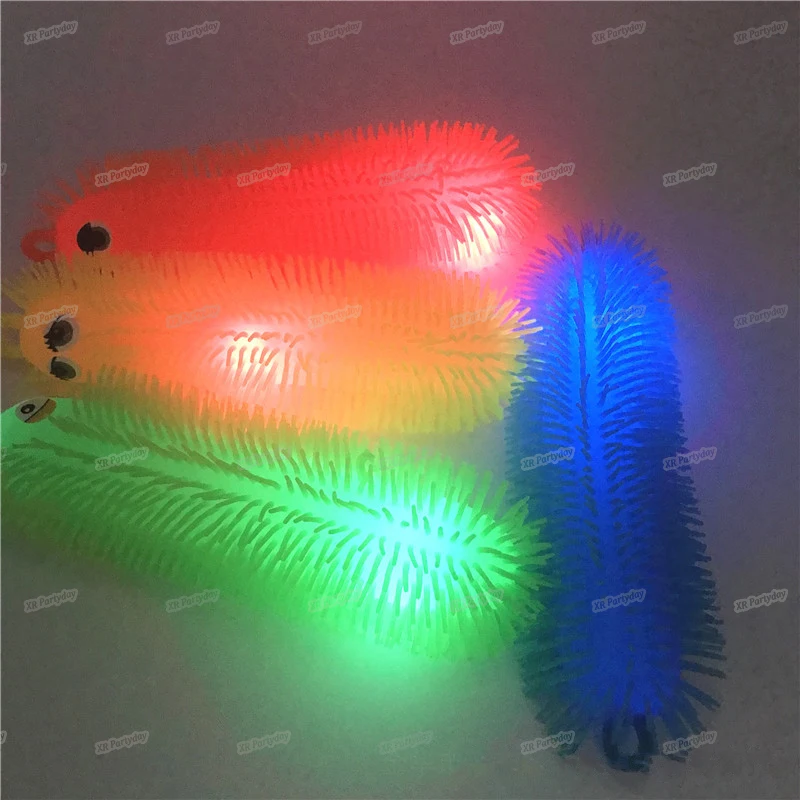 

LED Glowing Jump Ball Rubber Bouncing Balls Light Hedgehog Puffer Ball Luminious Halloween Toys For Kids Gift Christmas