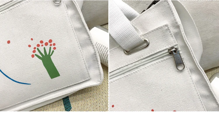 Menghuo Women Canvas Handbag Cartoon Printed Shoulder bag Female Large Capacity Ladies Beach Bag Women Canvas Tote Shopping New _37