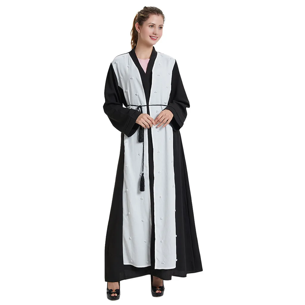 Muslim Clothing Dubai Muslim Women Open Front Tunic Cardigan Vintage Islamic Long Maxi Pearl Dress Kaftan vestidos Muslim Clothing Dubai Muslim Women Open Front Tunic Cardigan Vintage Islamic Long Maxi Pearl Dress Kaftan vestidos