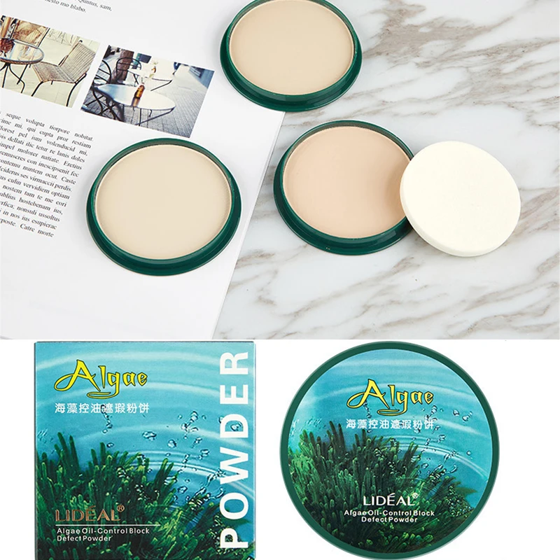 

3 Color Seaweed Face Powder Soft Oil-control Pressed Setting Powder Makeup Concealer Brighten Moisture Whitening Foundation