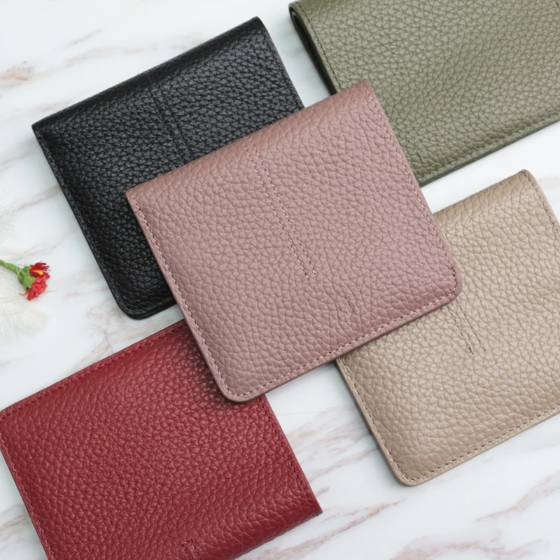 Wallet Ladies Card-Holder Cowhide Genuine-Cow-Leather Fashion Simple Slim New-Arrival