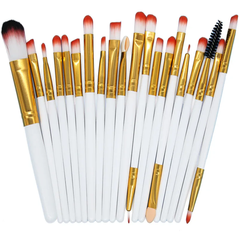 

20pcs/lot Wooden professional handle Pro Makeup Brushes Set Eye Shadow Brow Eyeliner Make Up Brush Bingfuchun makeup tools