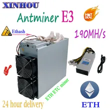 Asic ETH ETC Miner Antminer E3 Ethash 190MH/S с БП эфириум ETH Майнинг машина экономичная чем 6 8 GPU карт и z9 A9 DR3 G28