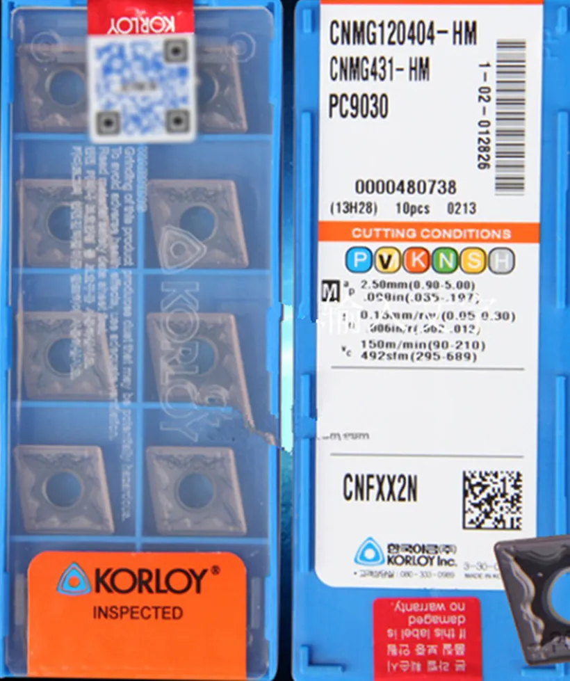 Карбидная вставка CNMG120404 CNMG120408 HM HS HA GS PC9030 10 шт./компл. KORLOY обработка: нержавеющая