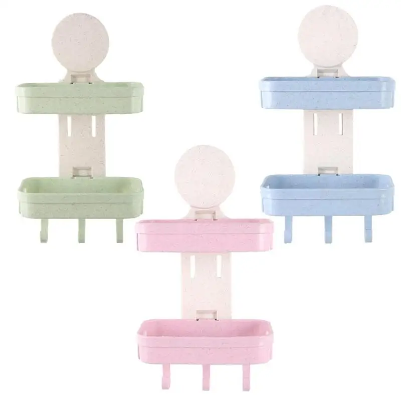 

Multiple Colour Wheat Straw Bathroom Shower Soap Box Drain Storage Rack Anti Slip Soap Holder