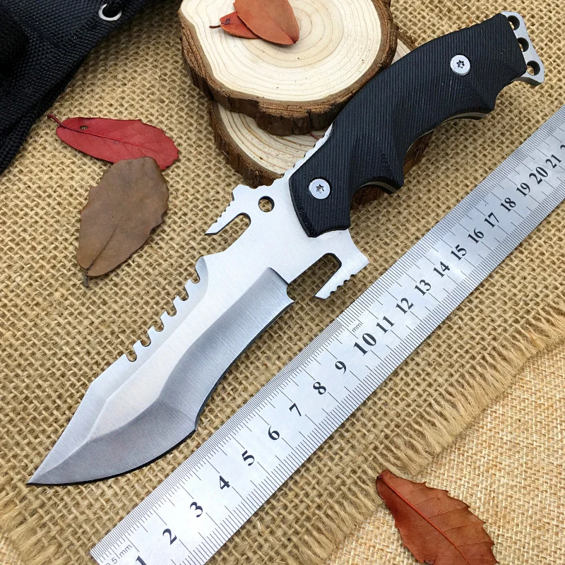 

Outdoors hunting knife tactical survival kinves fixed blade G10 handle edc diving tools camping faca cs go real jungle karambit