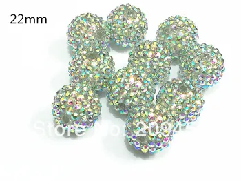 

Wholesale ! 22mm 100pcs/lot #37 AB Color Resin Rhinestone Beads