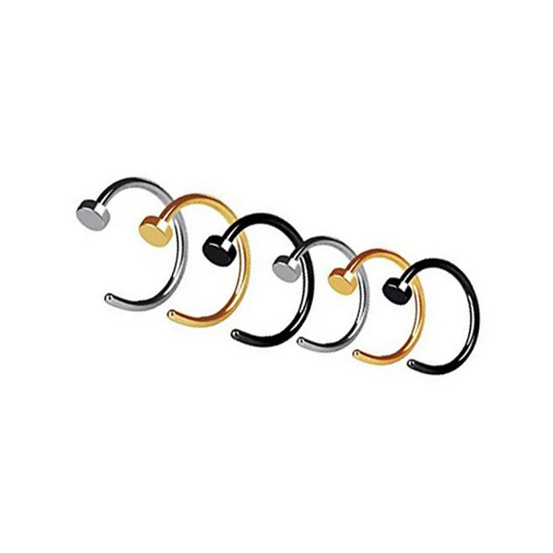 

1PC Fake Piercing Jewelry Stainless Steel Nose Body Jewelry Unisex Nostril Nose Hoop Stud Ring Clip DIY Body Jewlery 8 10mm