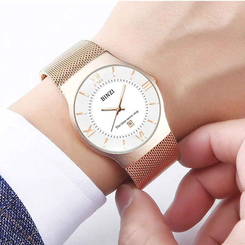 

Fashion Mens Watches Top Brand Luxury Quartz Watch For Men Casual Slim Mesh Steel Waterproof Sports Watch Relogio Masculino 2019