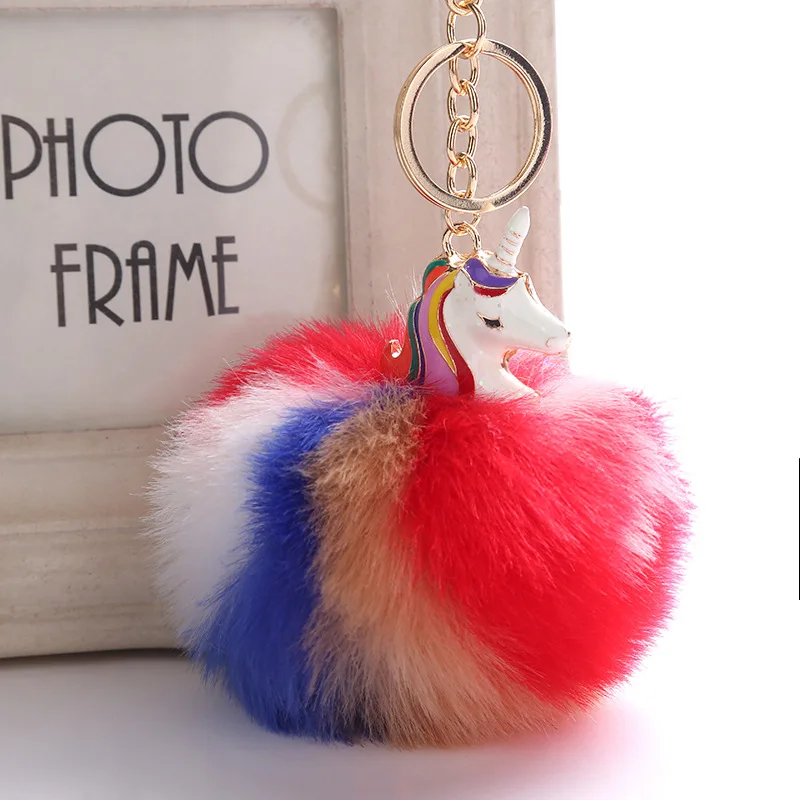 WiwjygzColors скрипичный ключ помпоном брелки Pegasus Единорог автомобиль Pom брелок сумка