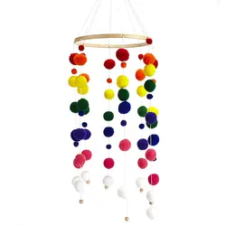 Kids Room Bed Hanging Wind Chimes Decoration Handmade Craft Wooden Beautiful Gift Photo Props Durable Felt Ball Nursery Baby Kids Room Bed Hanging Wind Chimes Decoration Handmade Craft Wooden Beautiful Gift Photo Props Durable Felt Ball Nursery Baby