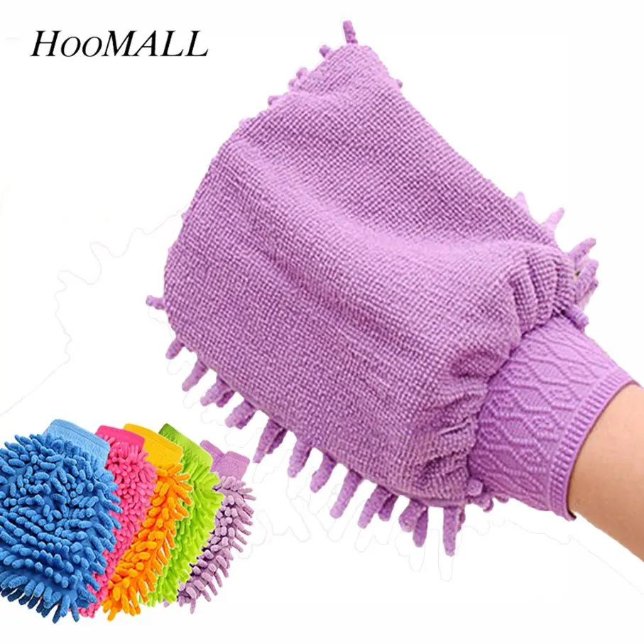 Hoomall 1 пара перчатка для мытья машины из микрофибры мягкая сетка без царапин