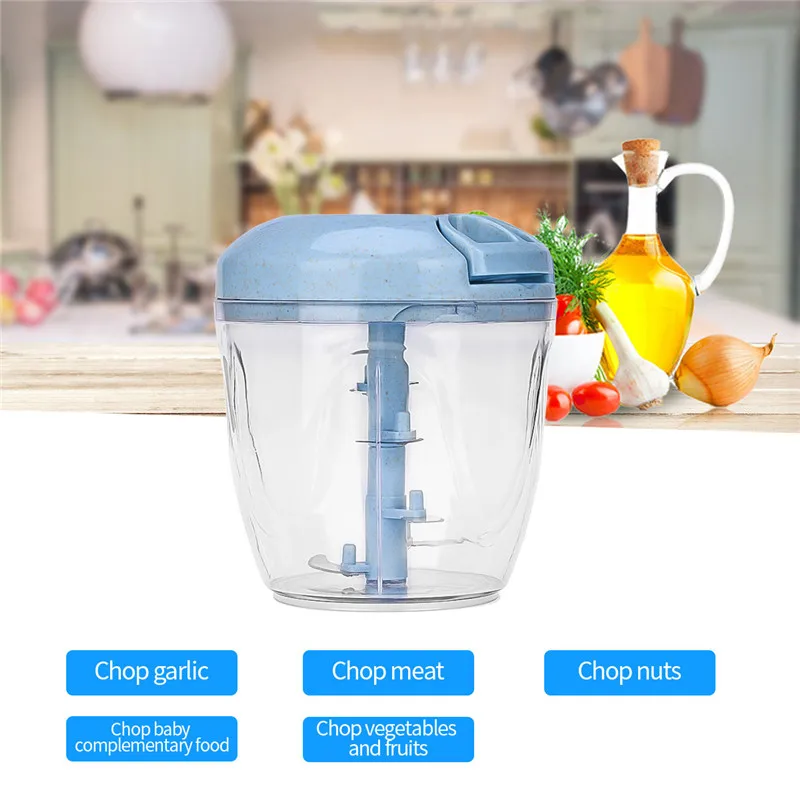 

Vegetable Chopper Cutter Food Processor Chopper Garlic Vegetable Fruit Twist Shredder Manual Meat Grinder Egg Whisk Household
