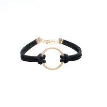 Модный Бархатный браслет в стиле ретро, простой Панк Металлический Круглый браслет геометрический ленточный многослойный браслет с подвеской для женщин