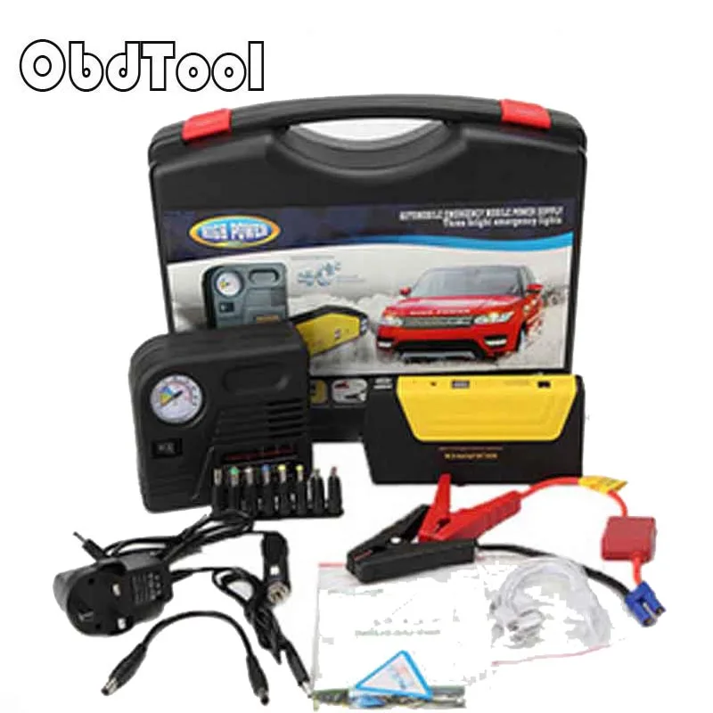 

Portable Starter Battery Booster Multifunction Car Jump Starter 12v Laptop Power Bank with Emergency Tools Air Compressor LR15