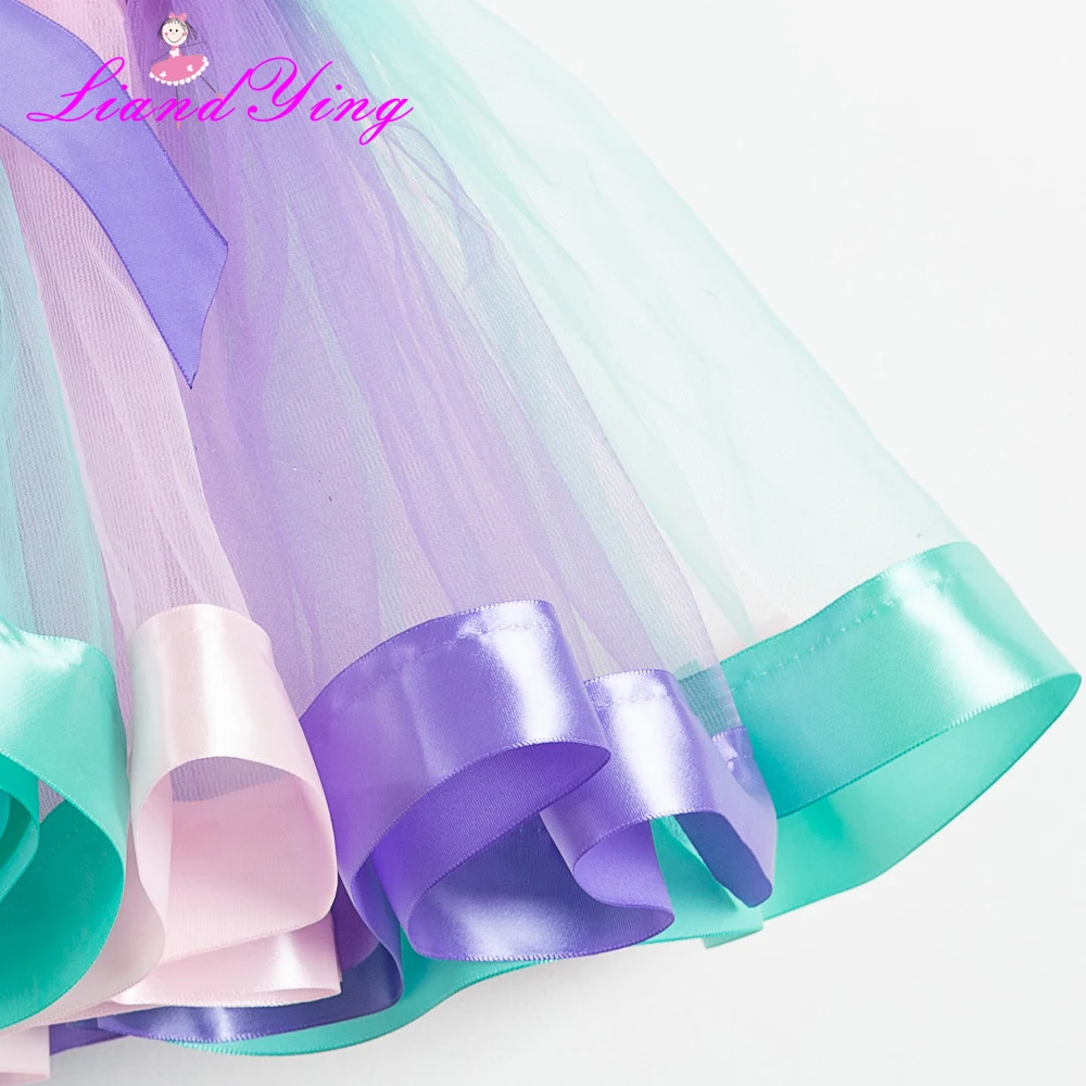 Unicorn Headband Princess Mermaid Tutu Skirt Baby Girls Clothes Rainbow Kids Party Tutu for Girls Skirts Children Ball Gown