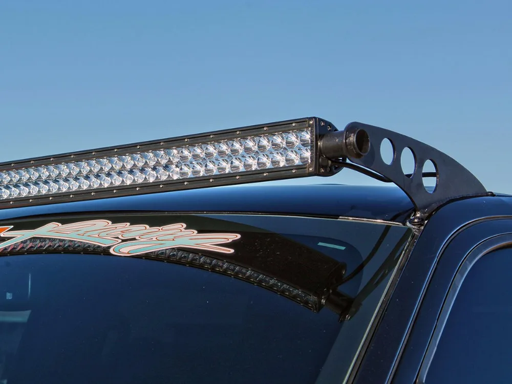 Пара внедорожных верхних креплений на лобовое стекло, 50 дюймов, прямой светодиодный светильник, рабочий светильник, кронштейны на крышу для Ford F150