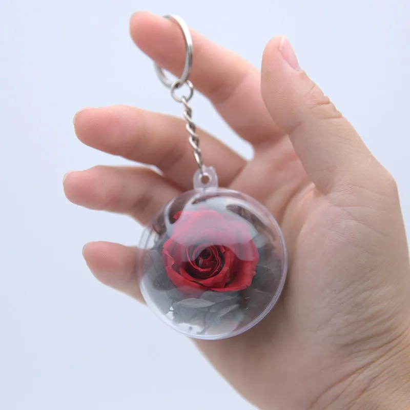 

Mini Artificial Glass Crystal Flower Ball Simulation Eternal Life Roses Ball Valentine's Day Wedding Gifts New Year Christmas