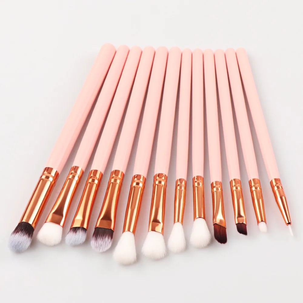

12 Pcs Makeup Brushes Sets Lip Eye Shadow Foundation Eyeliner Powder Cosmetic Blush Synthetic Hair Wood Make Up Brush Kits Tool