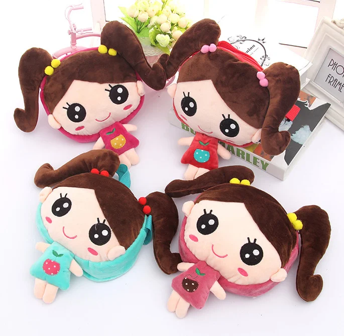 1X Kawaii Cartoon Little Girls Satchel BAG , Kid's Plush Coin BAG Purse Wallet Pouch Messenger BAG ; Little Shoulder BAG Pouch