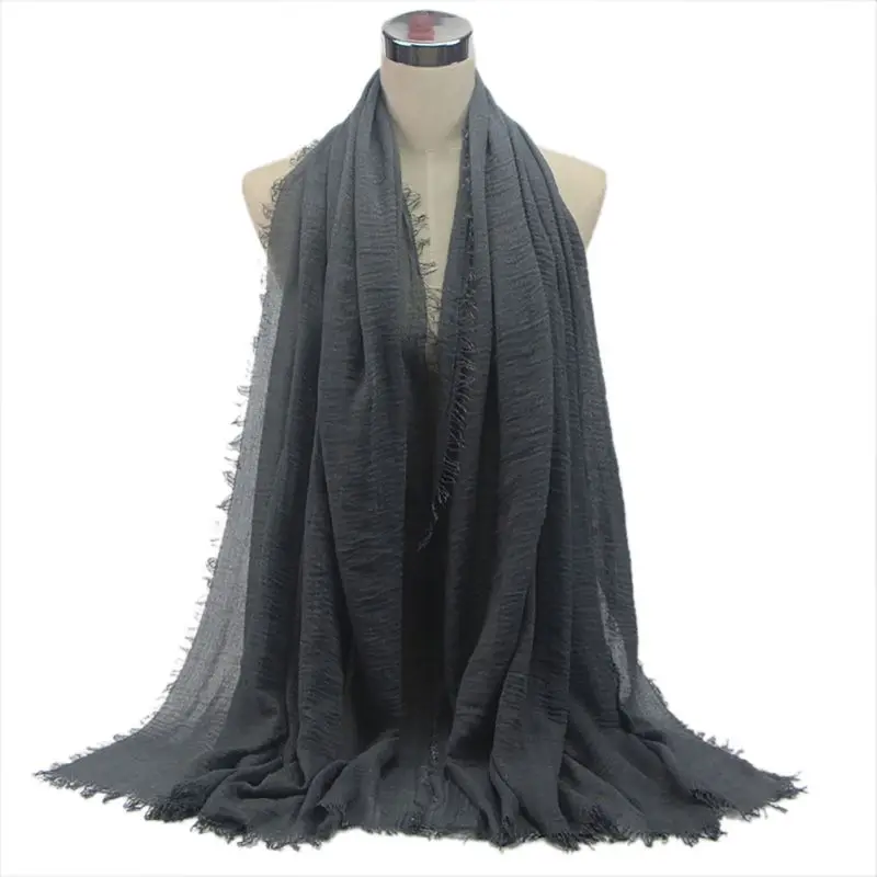 

Woman's 90*180CM Hijabs Plain Hijabs Muslim Cotton Scarf Fashion Muslim Head Scarf For Lady Wholesale Hijab
