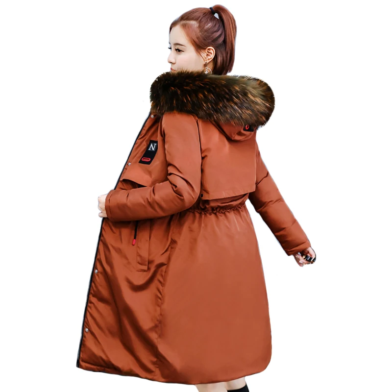 

2019 New Fashion Both Two Sides Wear Winter Jacket Women With Colorful Fur Hooded High Quality Warm Coat Outwear Womens Parka
