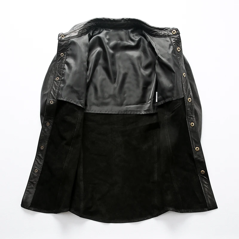 Deals Read Description! Asian size men's suede leather outwear mens goat leather jacket