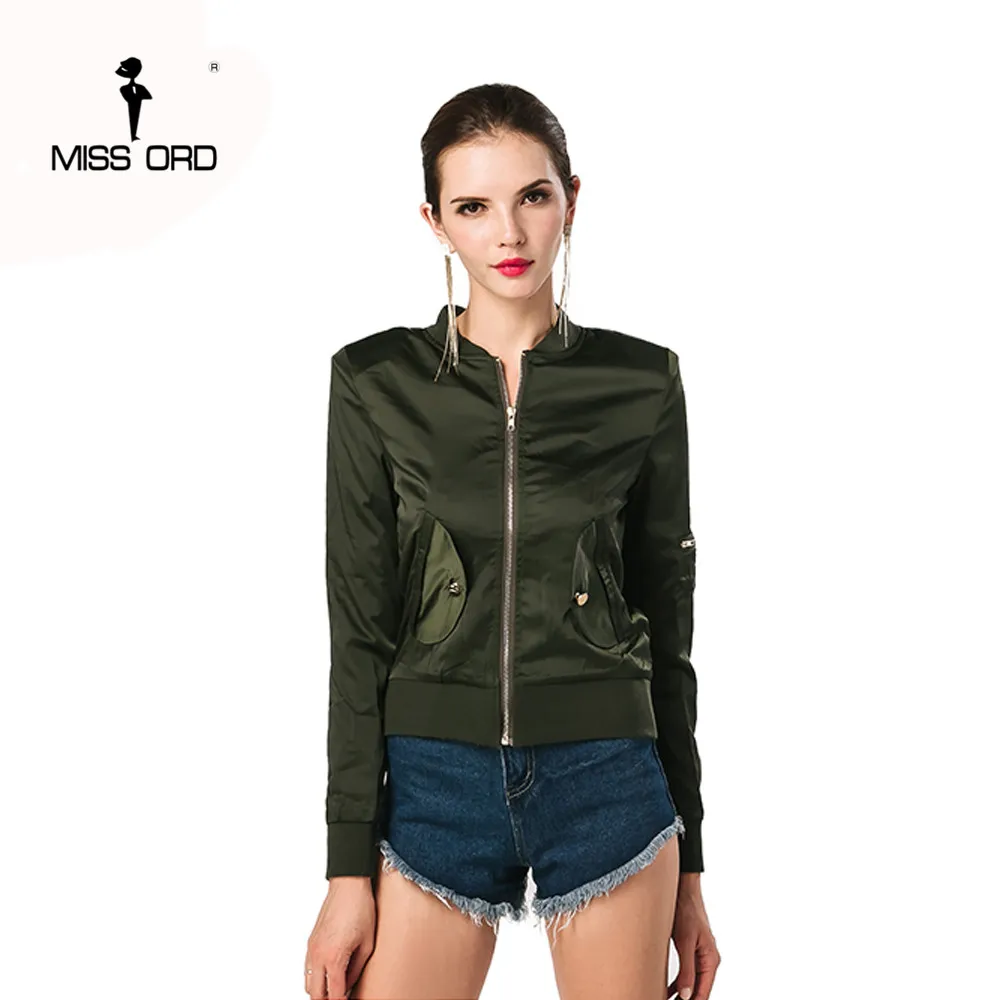 Free Shipping Missord 2018 Fashion Slim O Neck Long Sleeve Zipper Short 