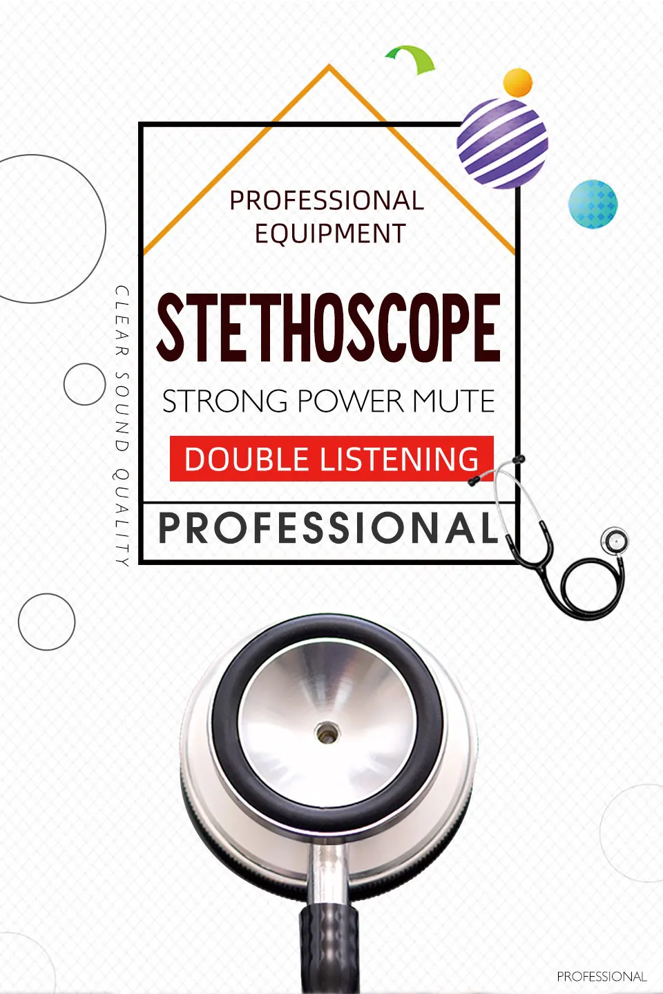 Профессиональный медицинский стетоскоп из нержавеющей стали для врача, медсестры, ветеринара, студента, грудной клетки с двойной головкой, estetoscopio устройства