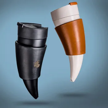 

Goat Horns Stainless Steel Thermos Mug Coffee Cup Insulation Vacuum Thermos Flask Couple Traveling Cup Water Bottle