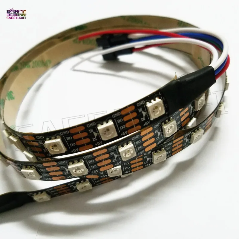 

DC5V 1m/5m WS2813 (Dual-signal wires)30/60 leds/m 2813 individually led pixel strip WS2812B Updated Black/White PCB IP30/65/67