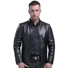 Стиль, Классические мужские Куртки из натуральной кожи, натуральная овчина, Jaqueta De Couro, Черная мужская куртка из натуральной кожи для мужчин, 806