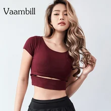 Спортивная женская футболка тренировочные топы для фитнес-футболки спортивный короткий топ футболка для спортзала Женская футболка для йоги Женская спортивная одежда